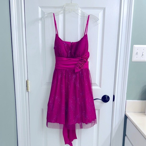 SALE🎄B. Smart Pink Glitter Mini Dress - Picture 2 of 7